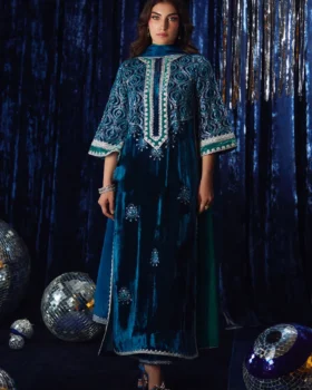 Farah Talib Aziz Velvet Fete - Teen Teal