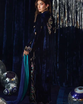 Farah Talib Aziz Velvet Fete - Valeh Navy