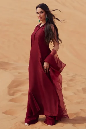 Zainab Salman Silk Solids 26 - Cherry Rouge