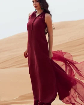 Zainab Salman Silk Solids 26 - Cherry Rouge