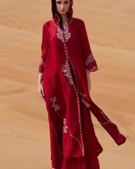 Zainab Salman Silk Solids 26 - Ruby Red