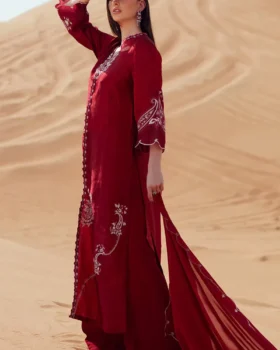 Zainab Salman Silk Solids 26 - Ruby Red