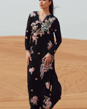 Zainab Salman Silk Solids 26 - Black Charm