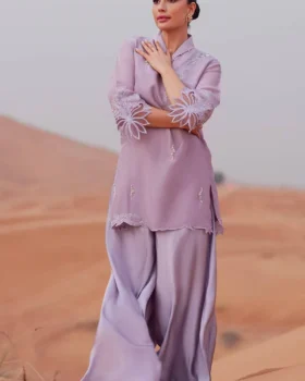Zainab Salman Silk Solids 26 - Lavendar Tan
