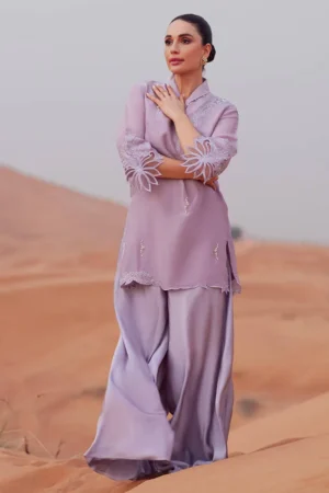 Zainab Salman Silk Solids 26 - Lavendar Tan