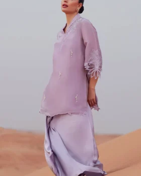 Zainab Salman Silk Solids 26 - Lavendar Tan