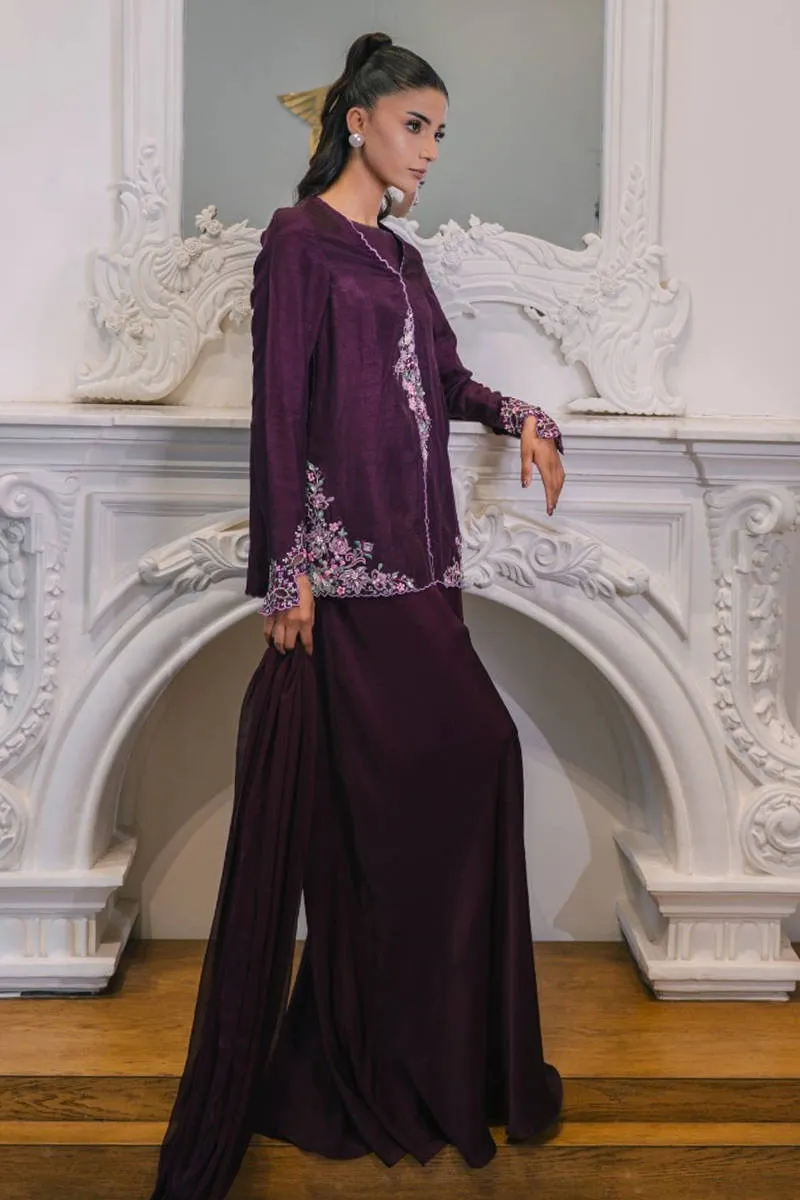 Zainab Salman Silk Solids 26 - Deep Plum