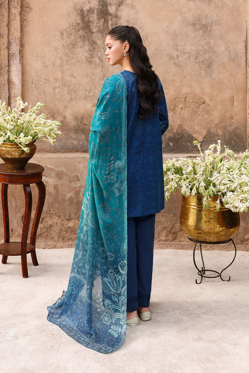 Cross Stitch Eid Lawn 26 - Prussian Waves